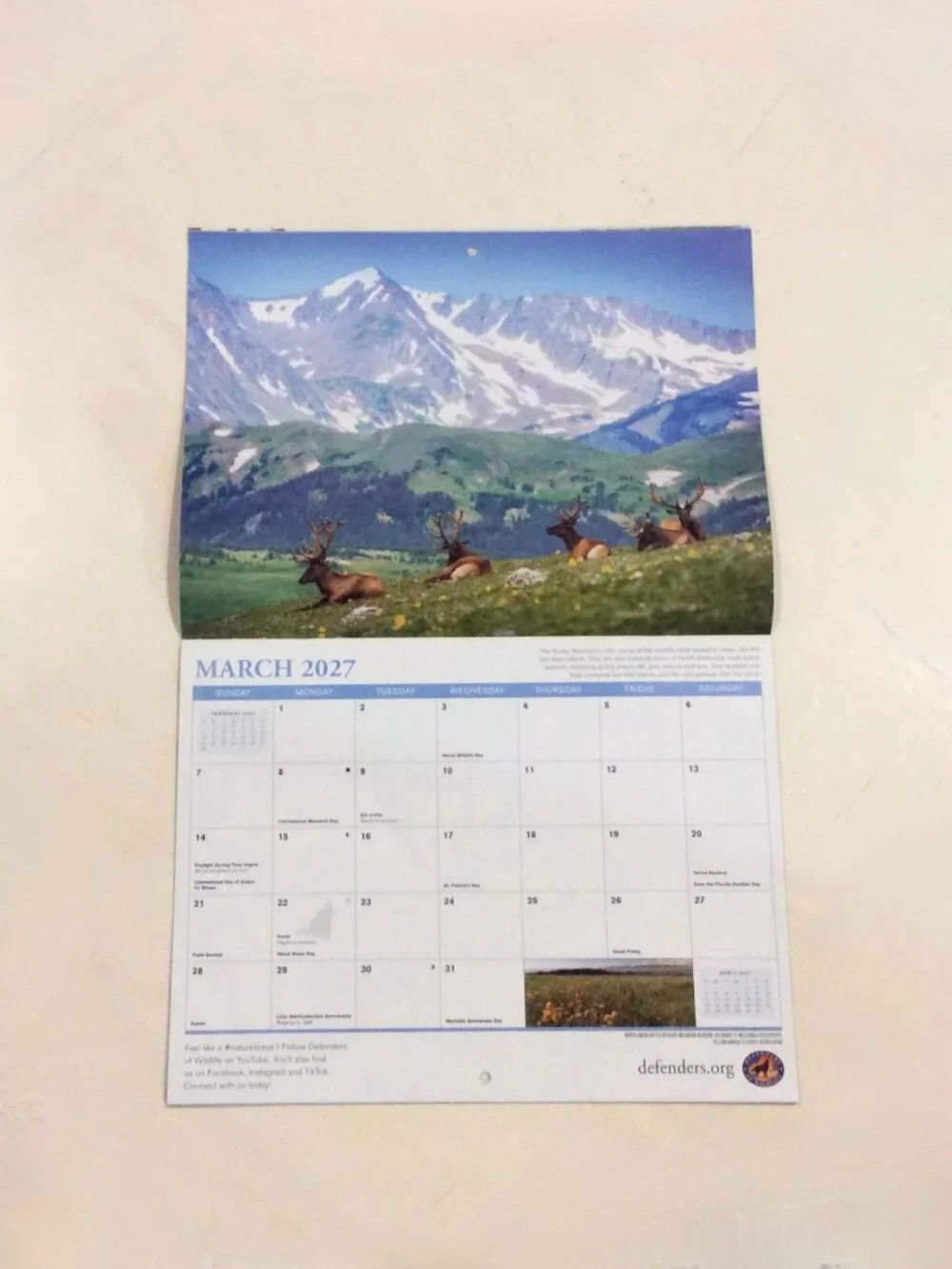 Defenders of Wildlife 2026-2027 Eighteen-Month Calendar